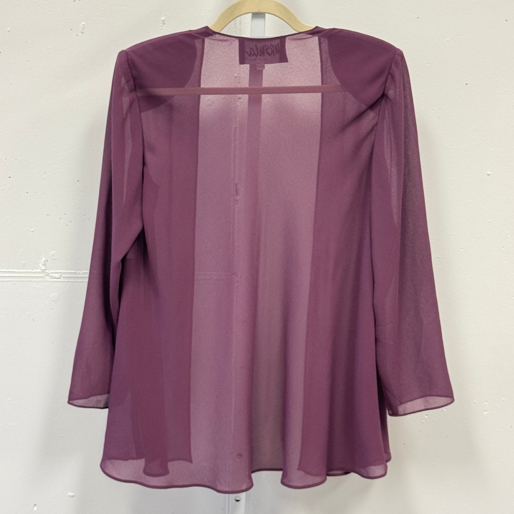 Ursula of Switzerland Plum Purple 2 Piece Dress & Jacket Set Studded Tiered 10P - Picture 6 of 12
